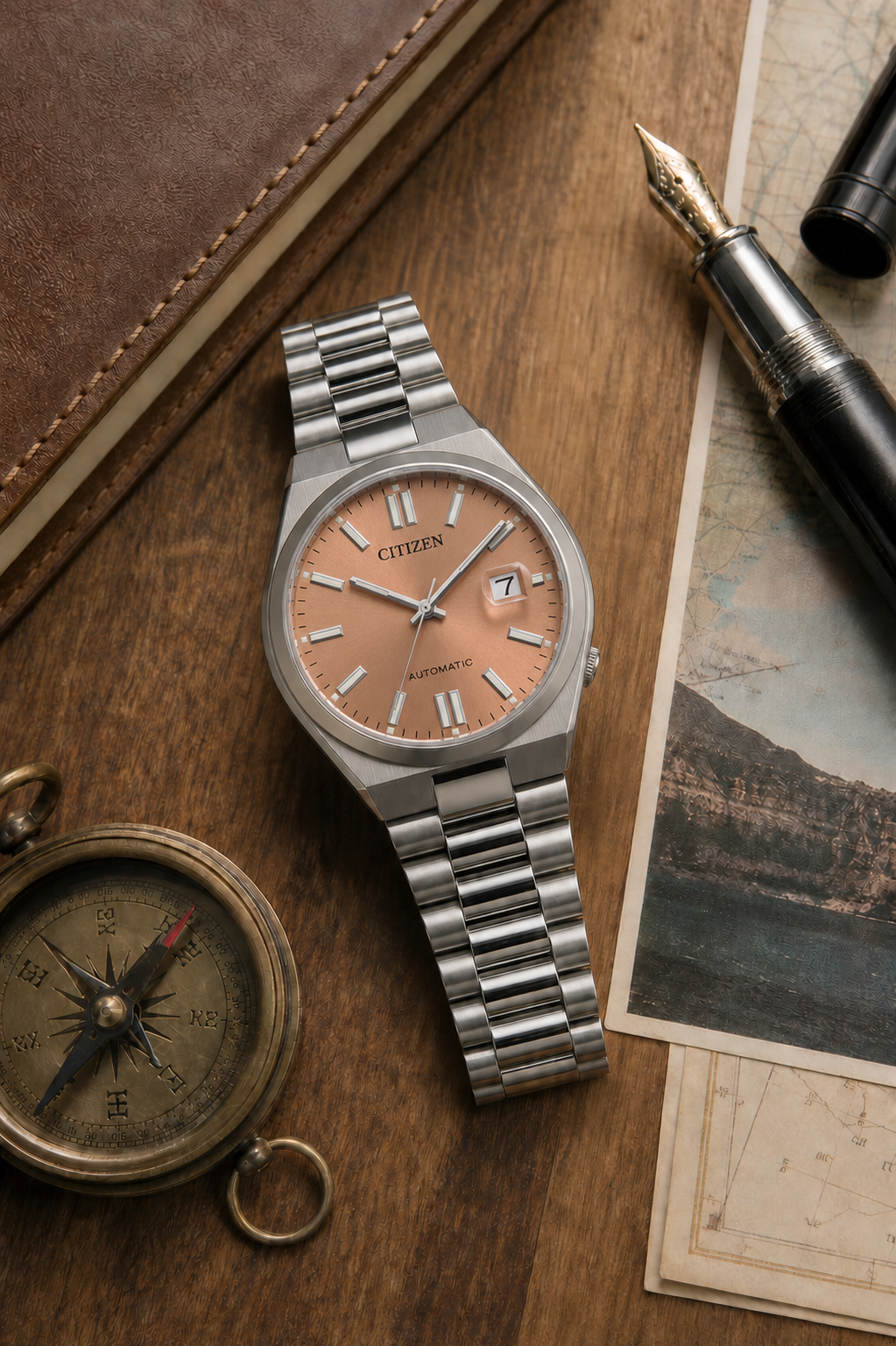 Citizen TSUYOSA Salmon Dial Automatic NJ0158-89Y 40mm Watch