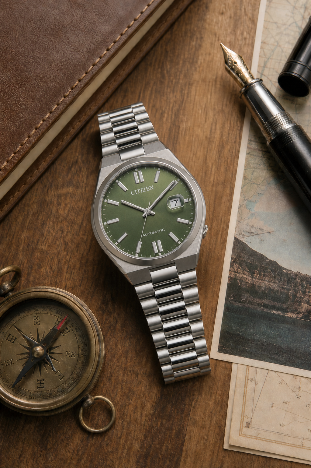 Citizen TSUYOSA Olive Green Dial Automatic NJ0158-89Z 40mm Watch