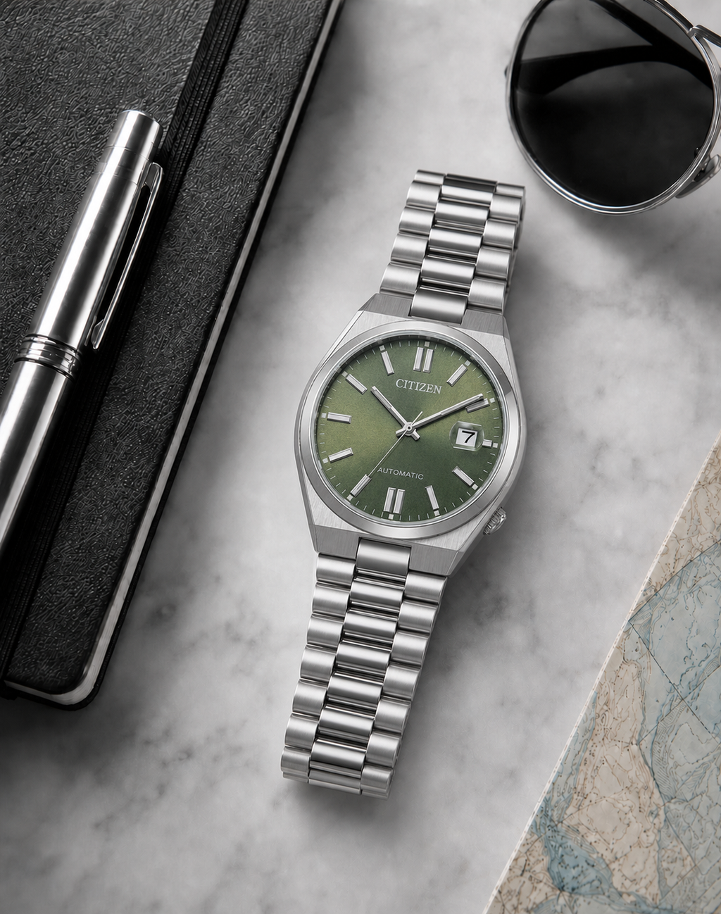 Citizen TSUYOSA Olive Green Dial Automatic NJ0158-89Z 40mm Watch