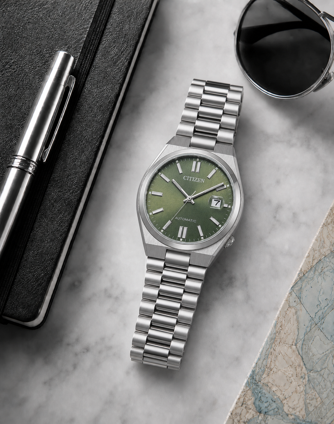 Citizen TSUYOSA Olive Green Dial Automatic NJ0158-89Z 40mm Watch