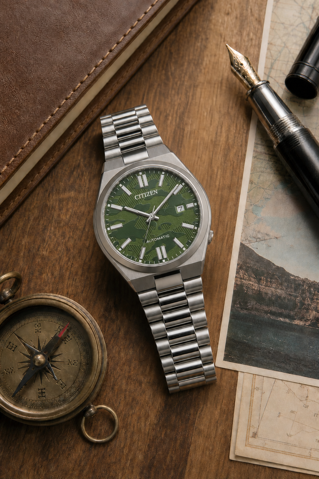 Citizen TSUYOSA Olive Green Dial Automatic NJ0159-86X 40mm Watch