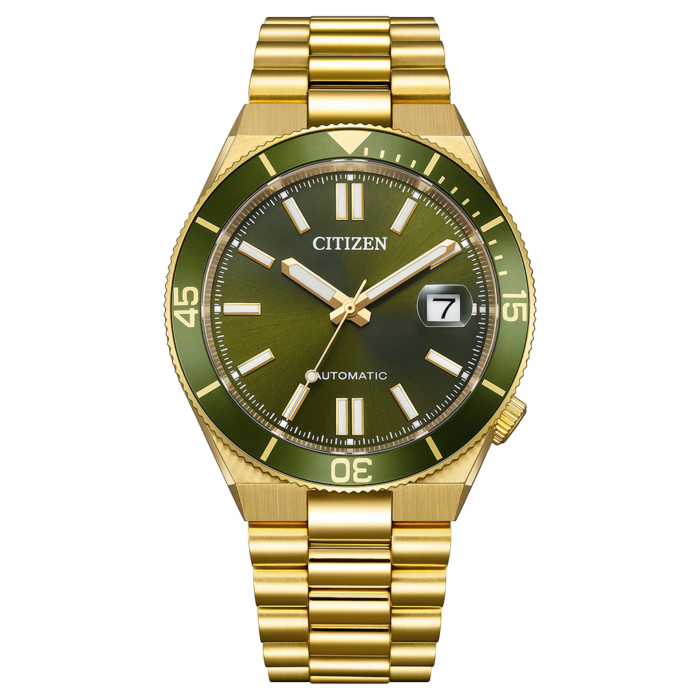 Citizen TSUYOSA Shore Goldfarben Grünes Zifferblatt Automatik NJ0232-53X 40mm Uhr