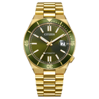 Citizen TSUYOSA Shore Goldfarben Grünes Zifferblatt Automatik NJ0232-53X 40mm Uhr