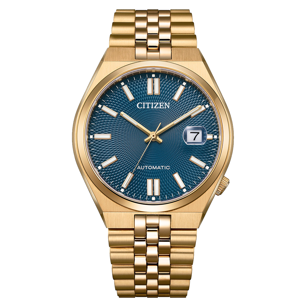 Citizen TSUYOSA 60 Gold-Tone Blue Dial Automatic NK0023-57L 40mm Watch