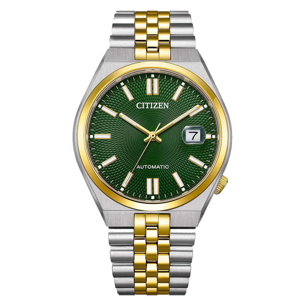 Citizen TSUYOSA 60 tweekleurige groene wijzerplaat automatisch NK0024-54X 40 mm horloge