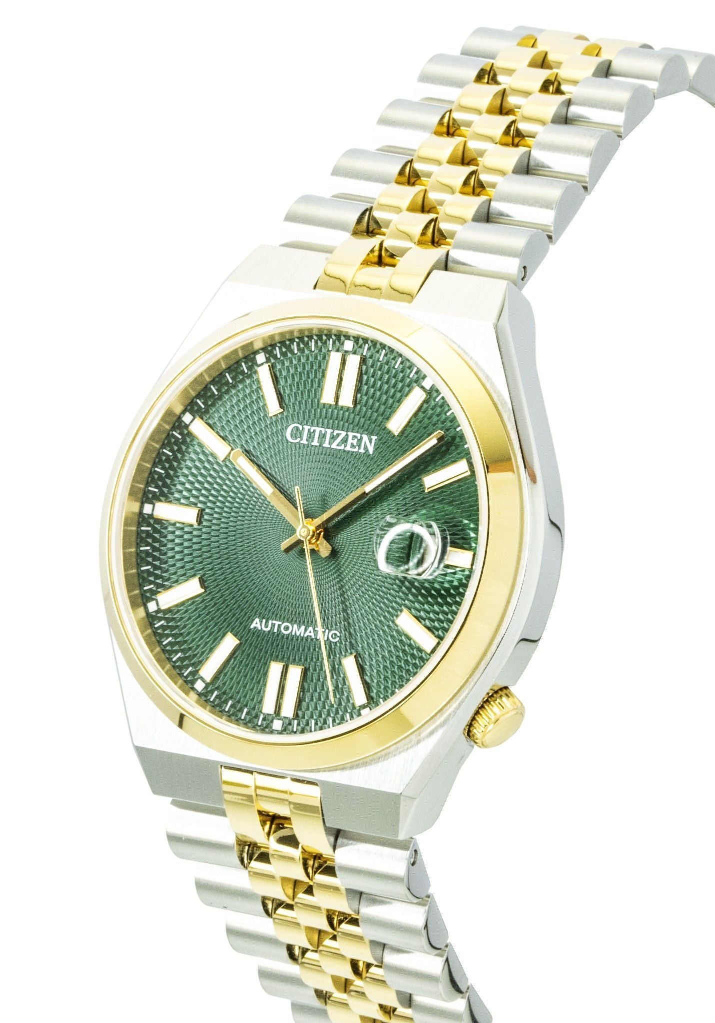 Citizen Tsuyosa 60 Two Tone Stainless Steel Green Dial Automatic NK0024-54X Men's Watch