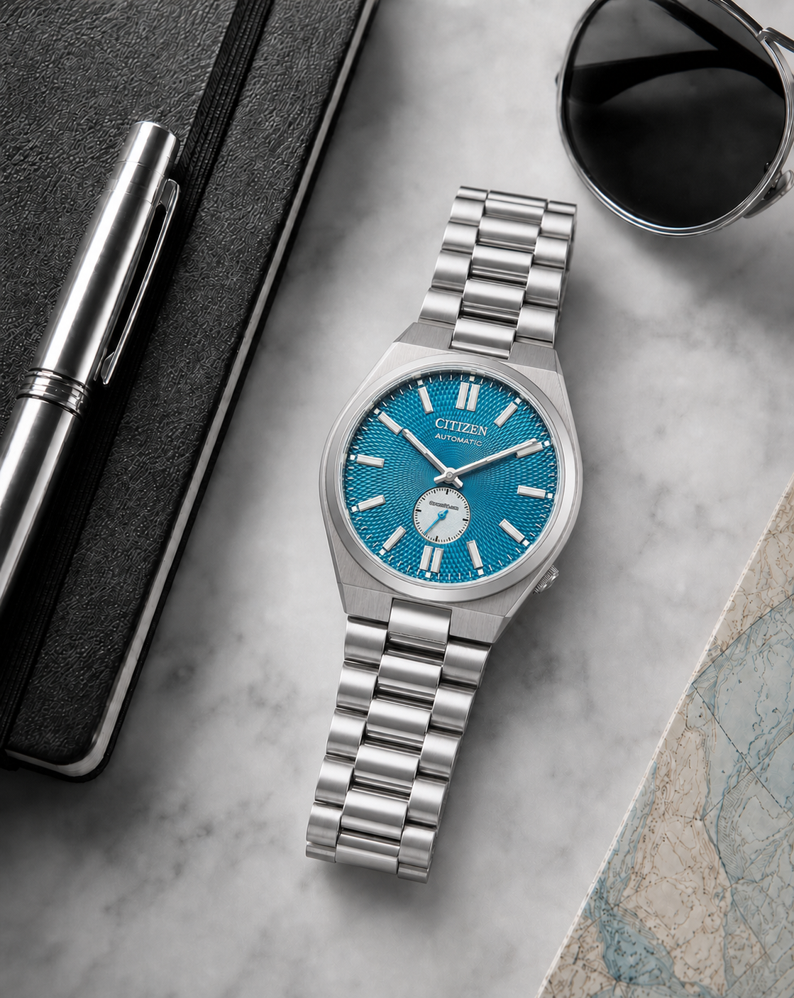 Citizen TSUYOSA Small Second Turquoise Dial Automatic NK5010-51L 40mm Watch