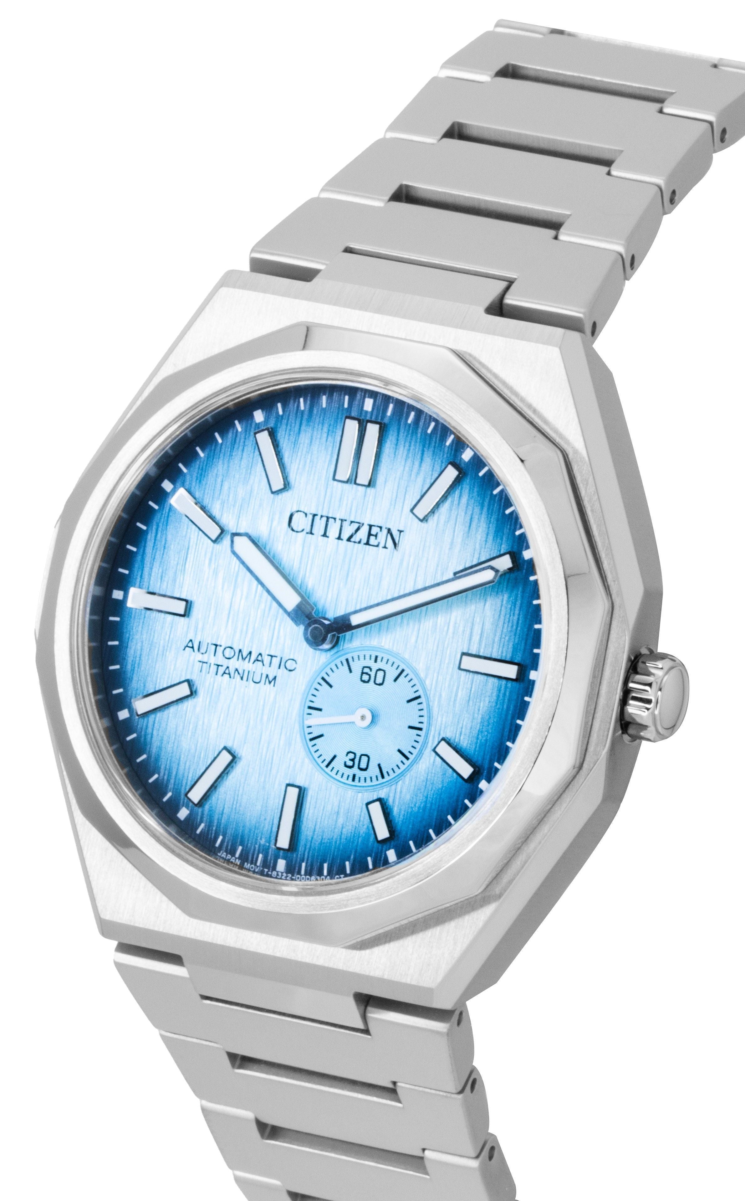 Citizen Zenshin 60 Super Titanium Light Blue Dial Automatic NK5020-58L 100M Men's Watch