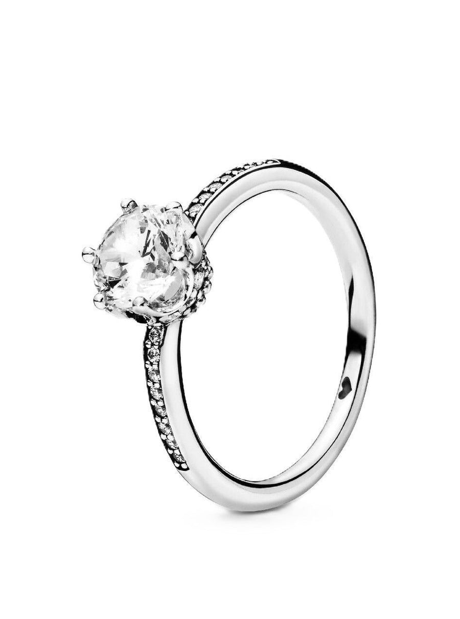 Pandora Funkelnder Kronen-Solitärring mit klarem Zirkonia P-198289CZ-54 für Damen
