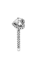 Pandora Elevated Heart Ring With Clear Cubic Zirconia P-198421C01-54 For Women