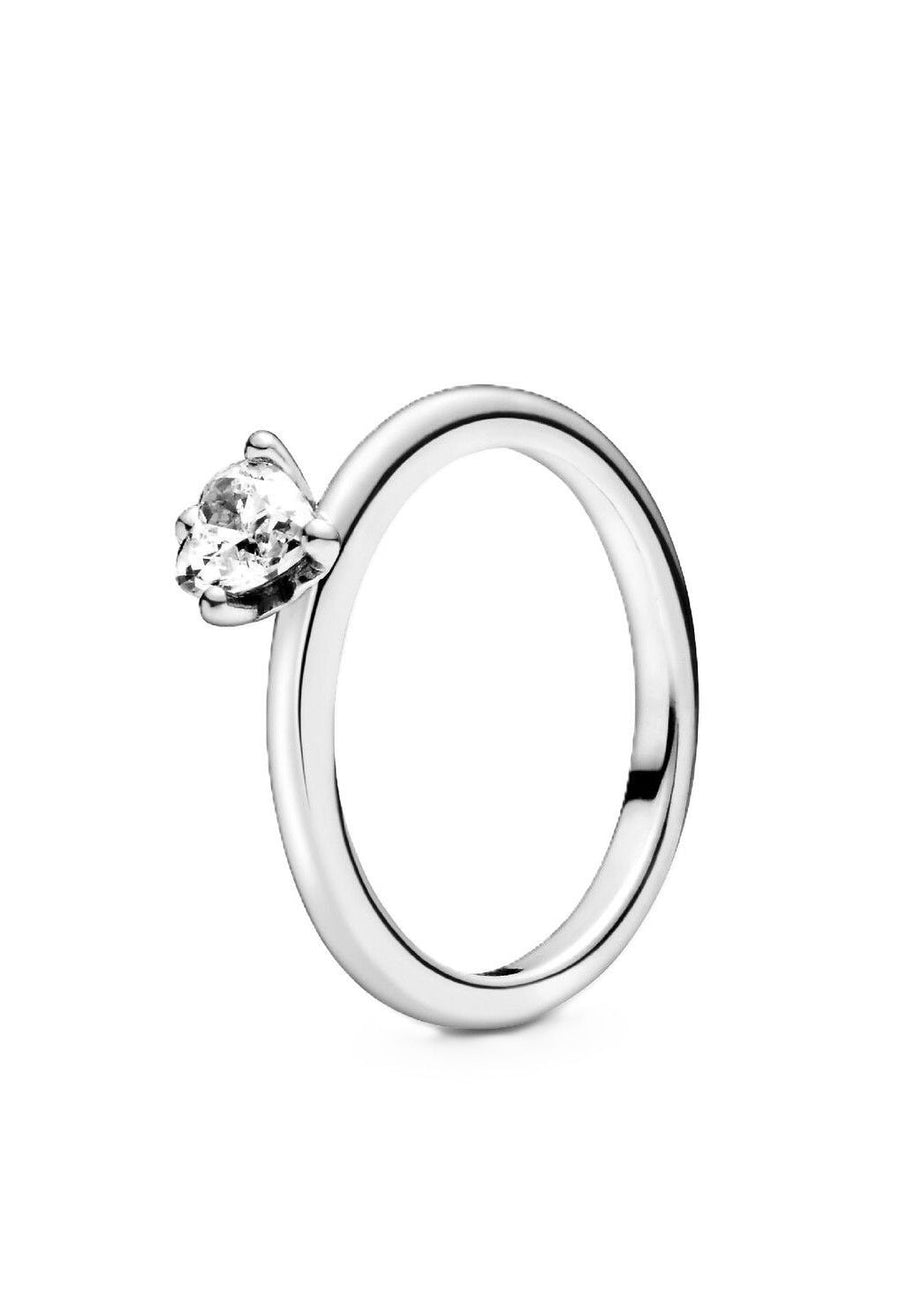Pandora Heart Solitärring mit klarem Zirkonia P-198691C01-54 für Damen