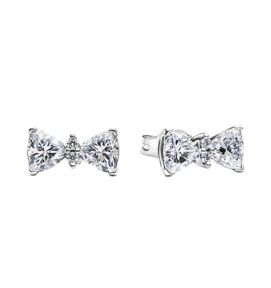 Pandora Funkelnde Schleifen Ohrstecker Mit Klarem Zirkonia P-293506C01 Für Damen