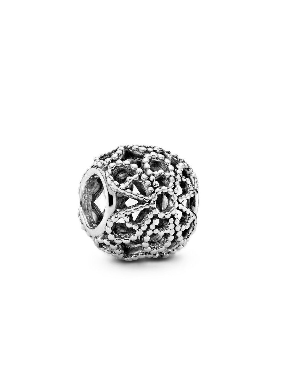Pandora Openwork-Blumen-Charm mit klaren Perlen P-791282 für Frauen