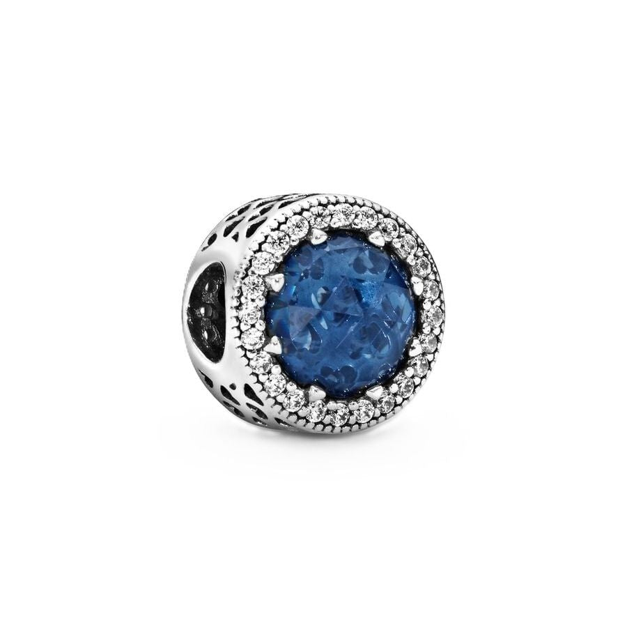 Pandora Radiant Hearts Charm mit blauem Kristall und klaren Zirkonia P-791725NMB für Frauen