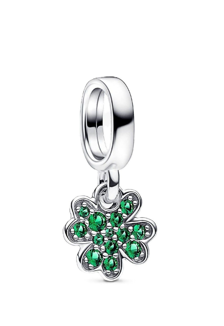 Pandora Moments Kleeblatt-Anhänger mit grünen Kristallen P-792751C01 für Damen