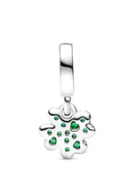 Pandora Moments Four Leaf Clover Dangle Charm With Green Crystals P-792751C01 For Women
