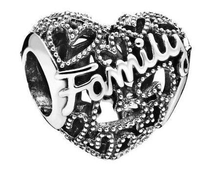 Pandora Familienherz Sterling-Silber Charm 798571C00 für Damen