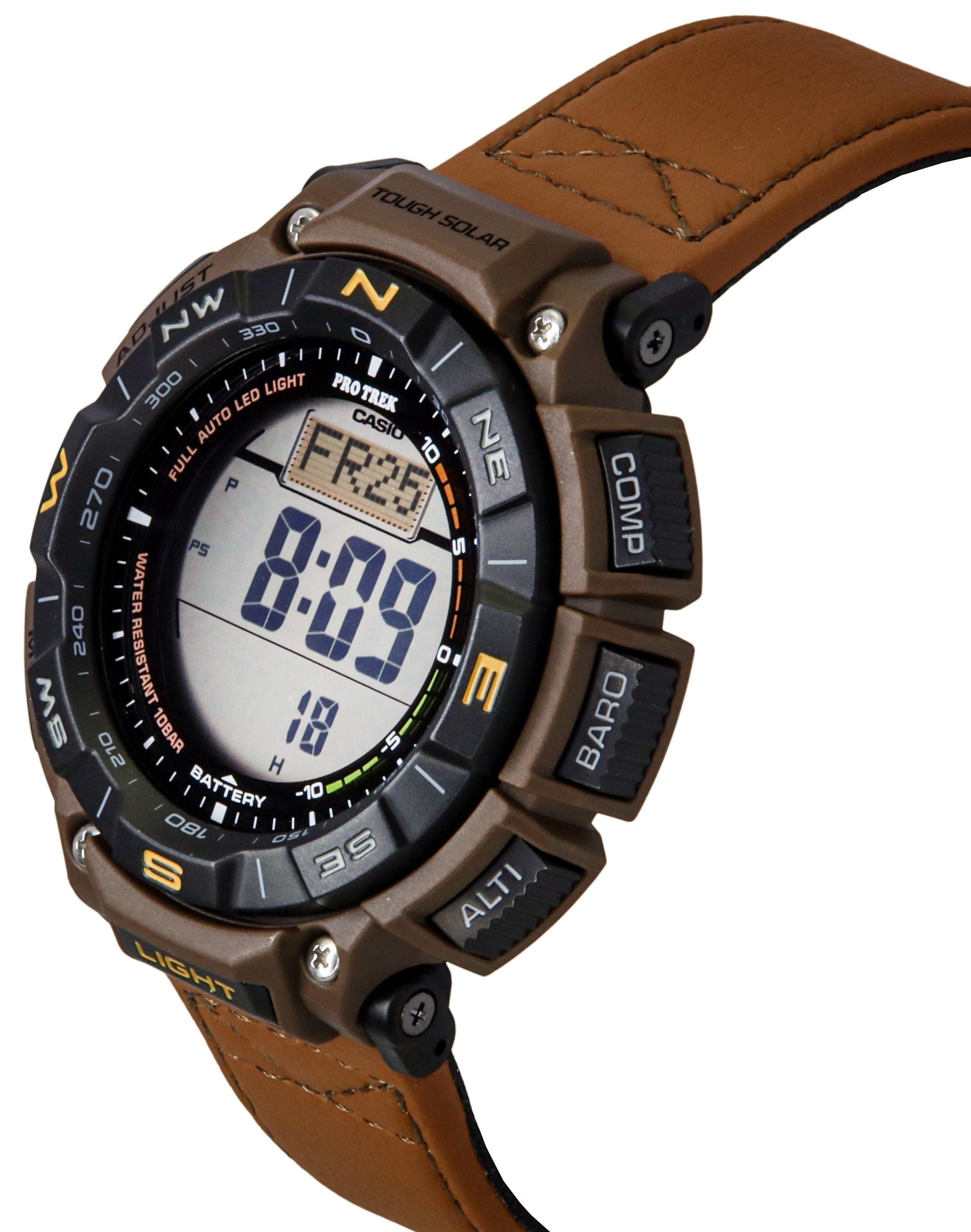 Casio Pro Trek Climber Line Digital Leather Strap Solar PRG-340L-5 100M Men's Watch