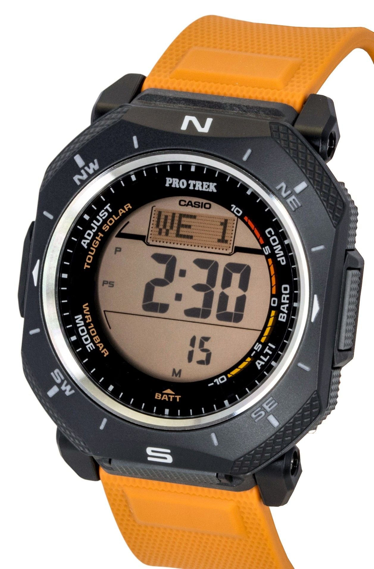 Casio Pro Trek Digital Orange Bio-Based Resin Strap Solar PRG-69-4 100M Men's Watch