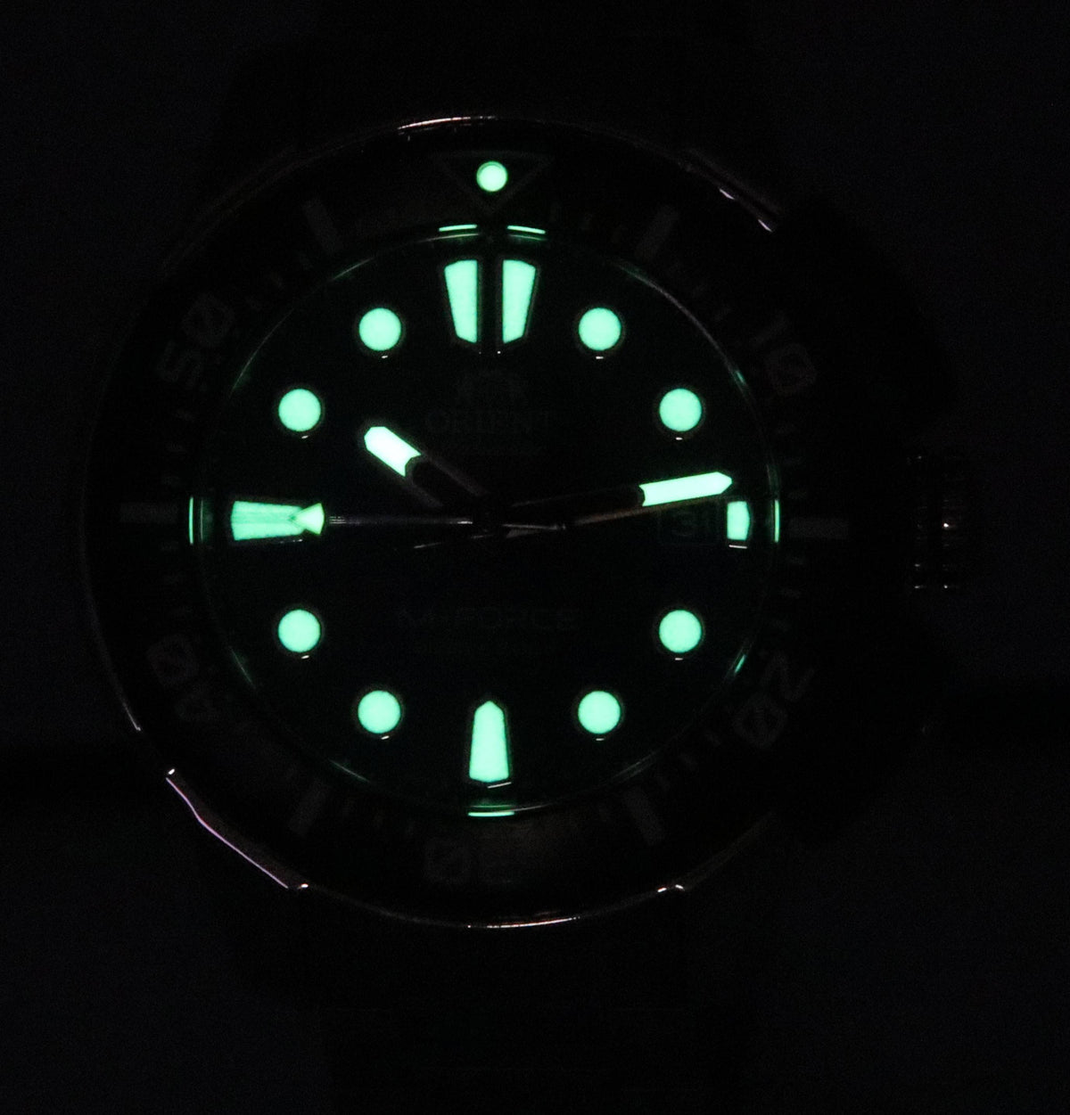 Orient M-Force AC0L Sportief roestvrijstalen blauwe wijzerplaat automatisch duikershorloge RA-AC0L07L00B 200M herenhorloge