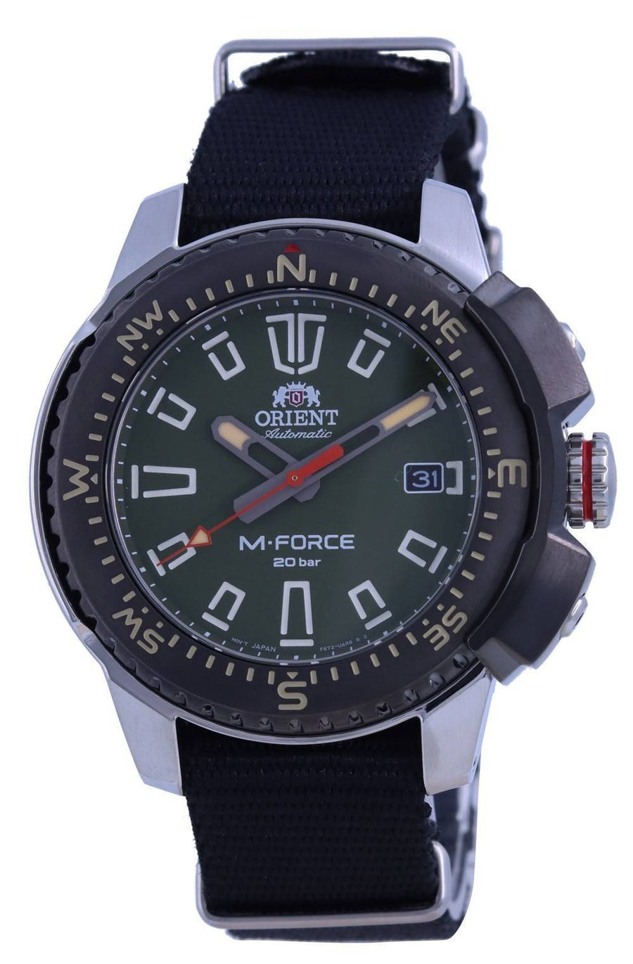 Orient M-Force Grünes Zifferblatt Edelstahl Automatikuhr Taucheruhr RA-AC0N03E10B 200M Herrenuhr