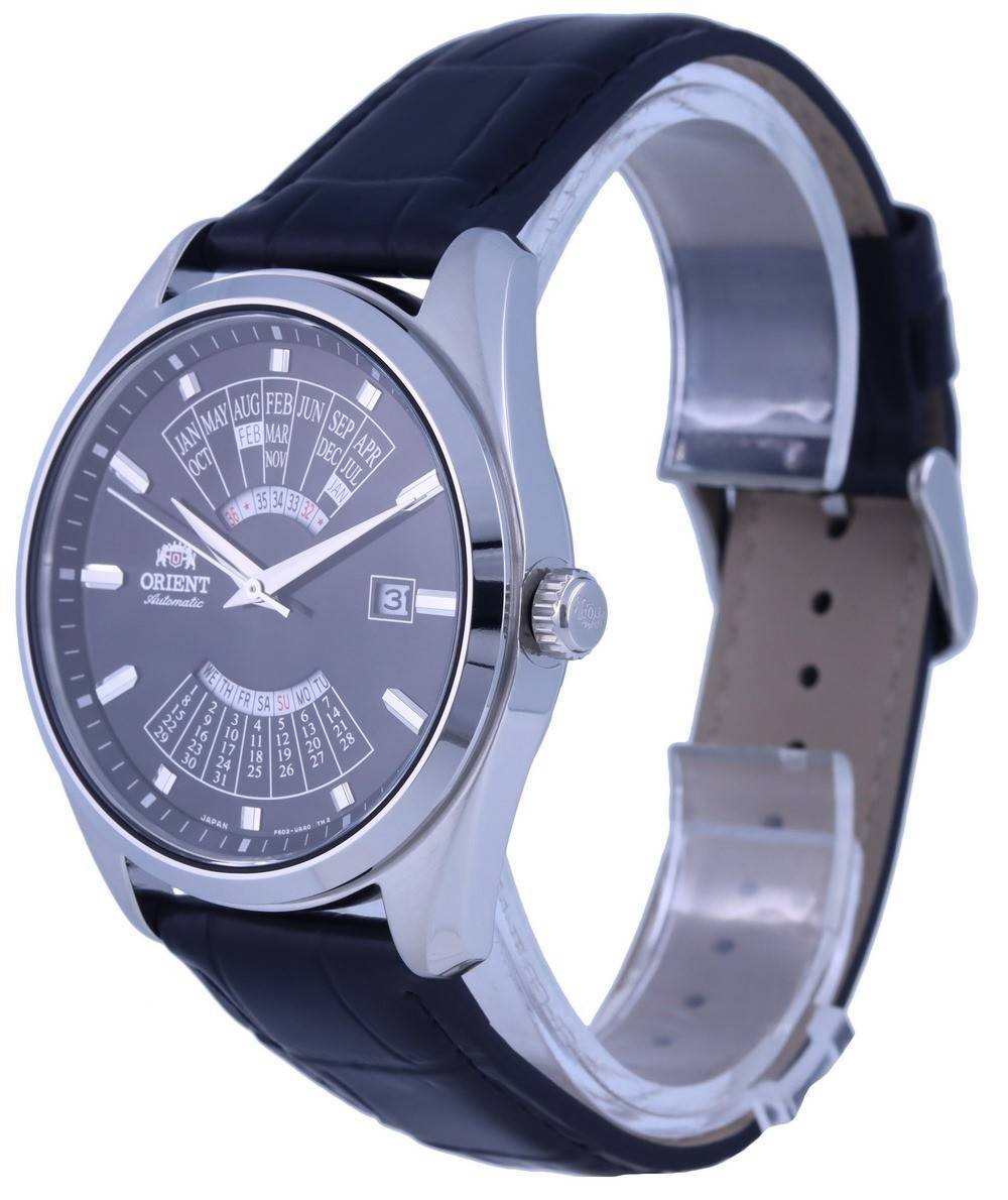 Orient Contemporary Meerjarenkalender Leer Automatisch RA-BA0006B10B RA-BA0006B30B Herenhorloge