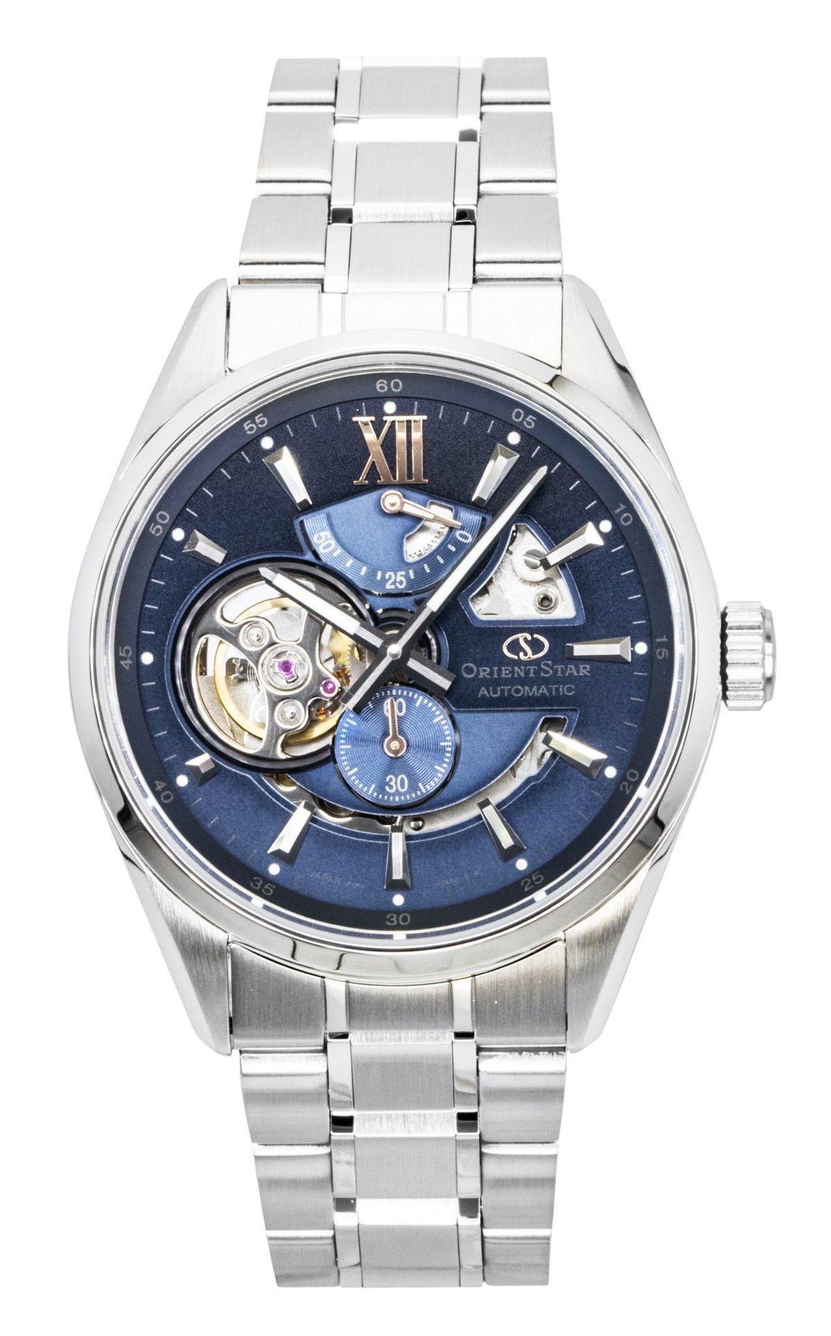 Orient Star Keshiki Limited Edition roestvrijstalen open hart blauwgrijze wijzerplaat automatisch RE-AV0132L 100M herenhorloge