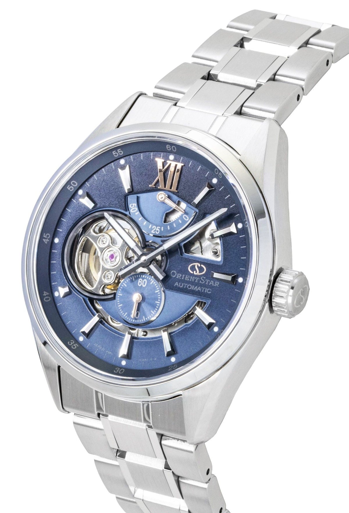 Orient Star Keshiki Limited Edition roestvrijstalen open hart blauwgrijze wijzerplaat automatisch RE-AV0132L 100M herenhorloge