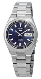 Aufgearbeitete Seiko Herrenuhr SNKC51J1 mit automatischem Uhrwerk, Edelstahlgehäuse und blauem Zifferblatt