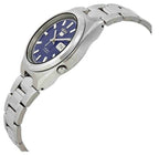 Aufgearbeitete Seiko Herrenuhr SNKC51J1 mit automatischem Uhrwerk, Edelstahlgehäuse und blauem Zifferblatt
