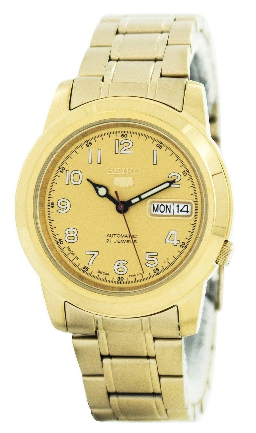 Überholte Seiko 5 Golduhr Automatik 21 Steine SNKK38J1 Herrenuhr