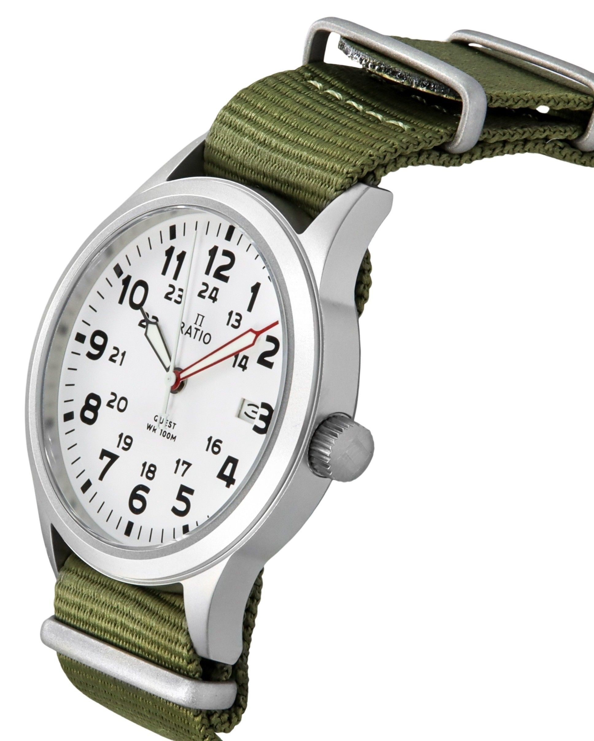 Ratio Quest Men's Field Watch Sapphire Nylon Strap Quartz RTQ025 100M Lewis And Clark Edition