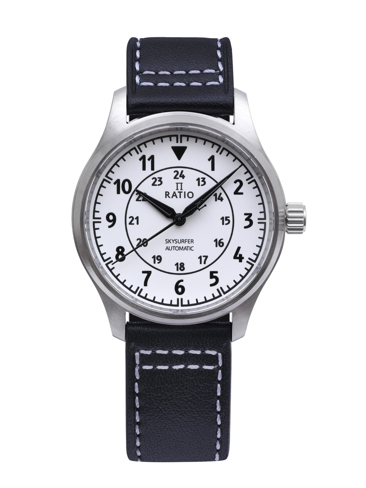 Ratio Skysurfer Pilot volledig lichtgevende wijzerplaat lederen automatisch RTS316 200M herenhorloge