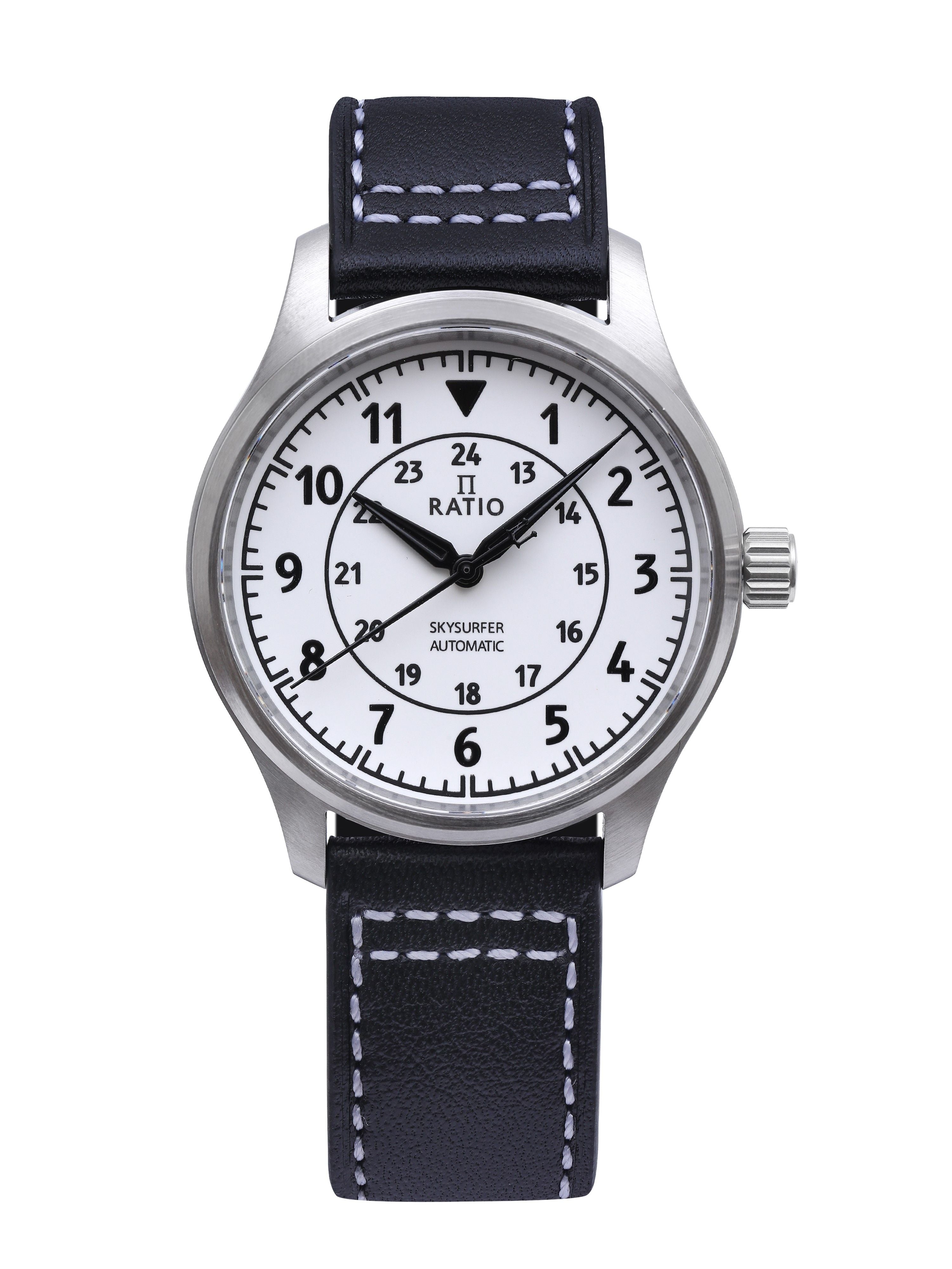 Ratio Skysurfer Pilot Full Luminous Dial Leather Automatic RTS316 200M Men's Watch