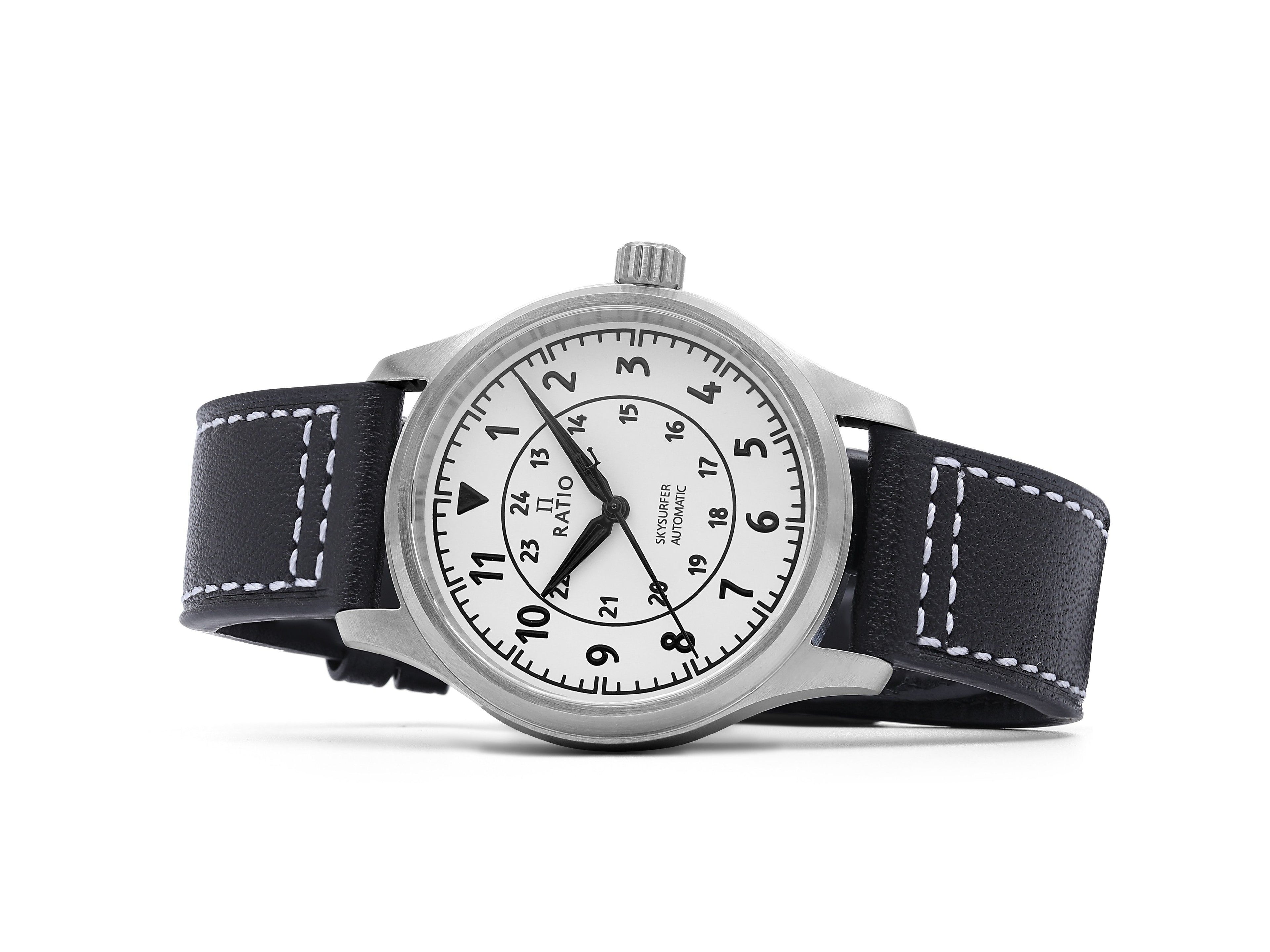 Ratio Skysurfer Pilot Full Luminous Dial Leather Automatic RTS316 200M Men's Watch