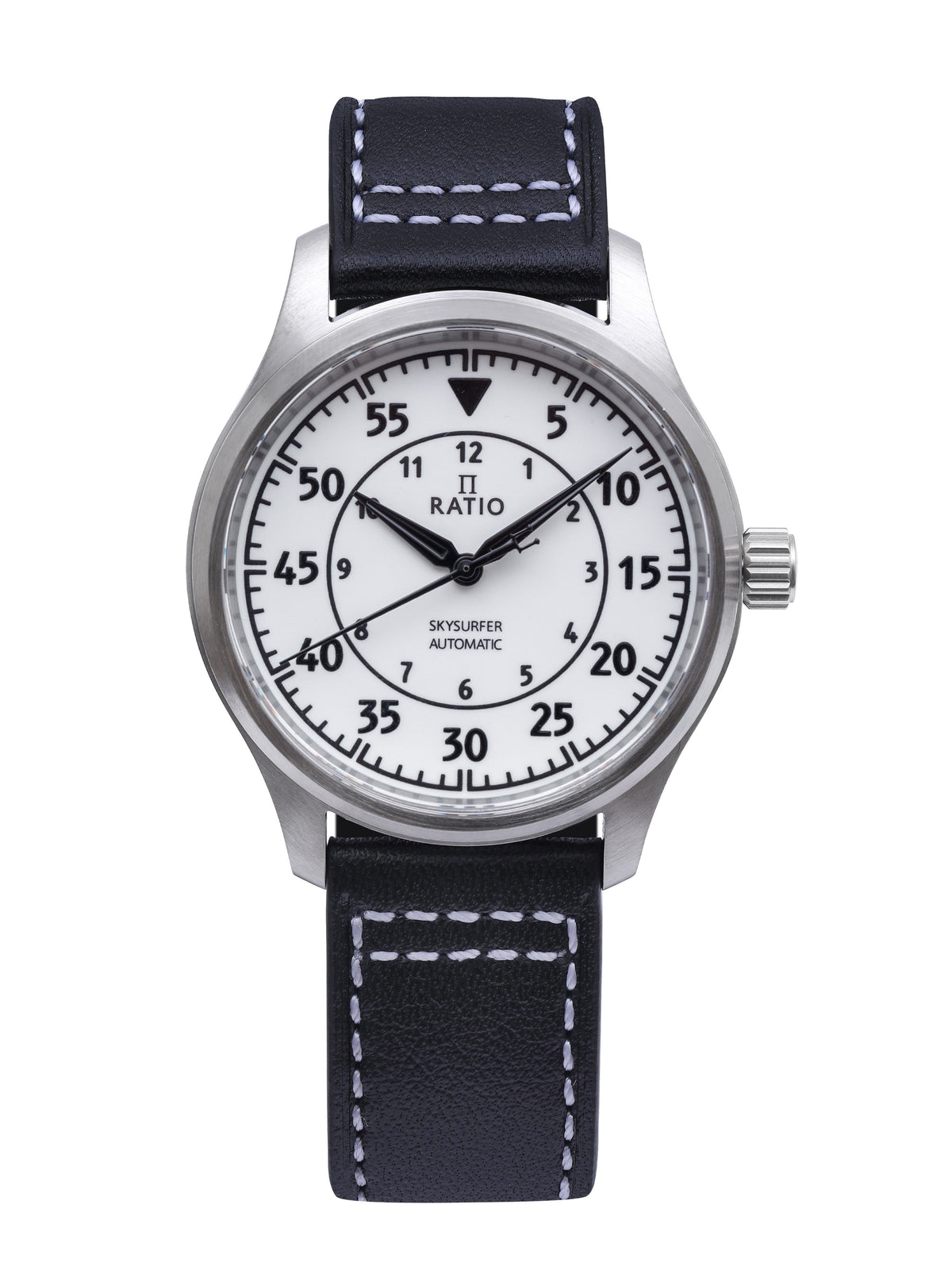 Ratio Skysurfer Pilot volledig lichtgevende wijzerplaat lederen automatisch RTS324 200M herenhorloge