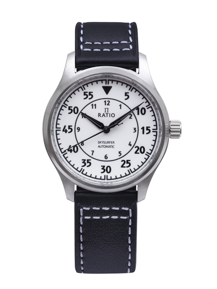 Ratio Skysurfer Pilot Vollständig Leuchtendes Zifferblatt Leder Automatik RTS324 200M Herrenuhr