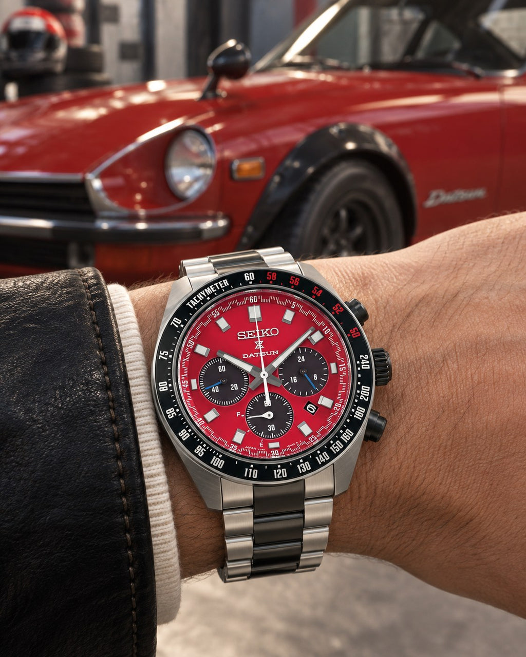 Seiko Prospex Speedtimer SBDL123 Datsun 240Z Limited Edition wrist shot