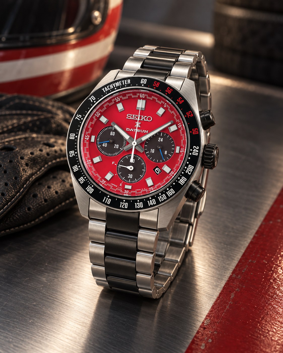 Seiko Prospex Speedtimer SBDL123 Datsun 240Z Limited Edition angled product view