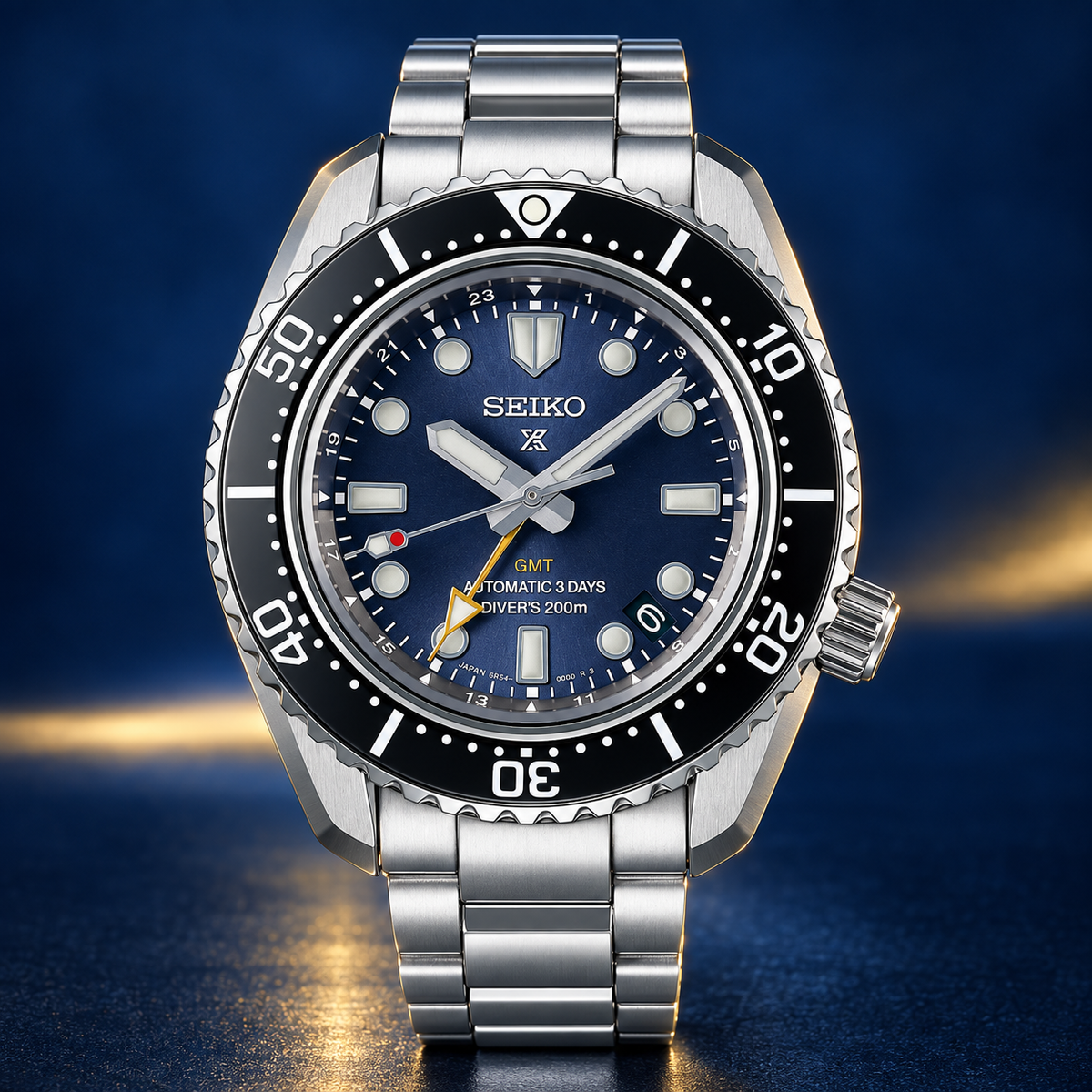 Seiko Prospex SBEJ021 1968 Heritage GMT Automatic Diver's 200m 42mm Blue-Gray Dial Men's Watch