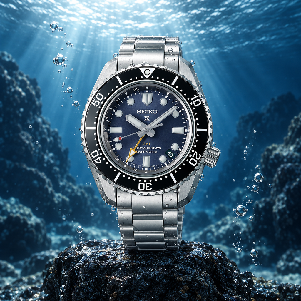 Seiko Prospex SBEJ021 1968 Heritage GMT Automatic Diver's 200m 42mm Blue-Gray Dial Men's Watch