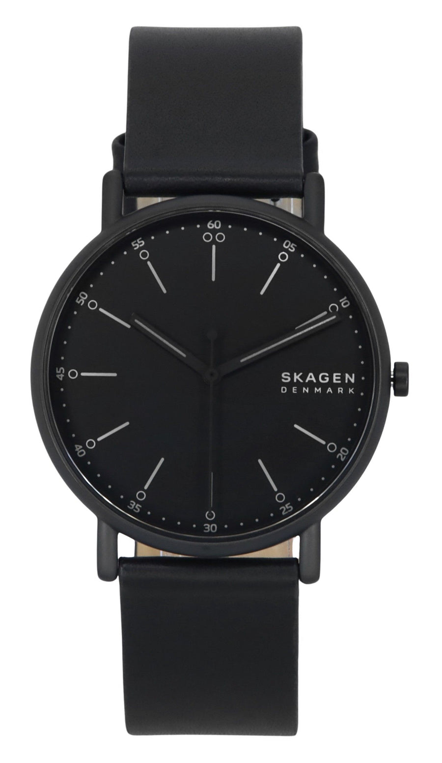 Skagen Signatur Leather Strap Black Dial Quartz SKW6902 Men's Watch