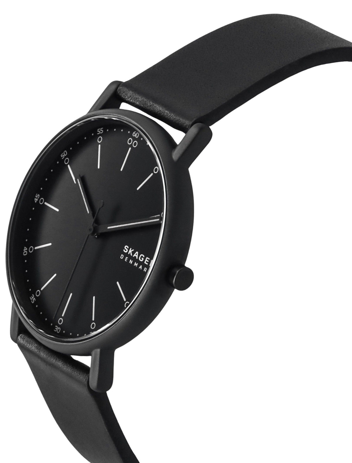 Skagen Signatur lederen band zwarte wijzerplaat quartz SKW6902 herenhorloge