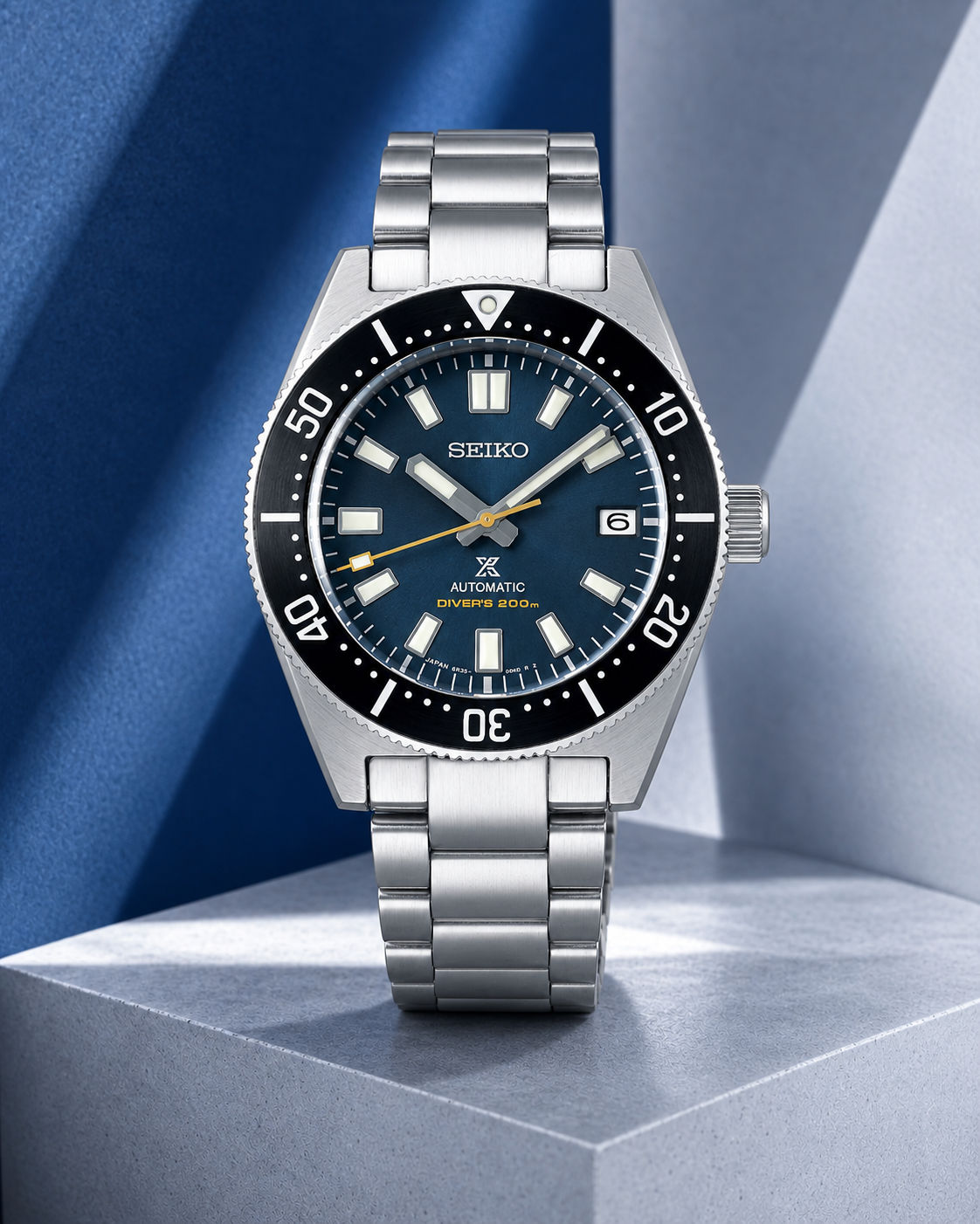 Seiko Prospex SPB149J1 blue dial automatic diver watch studio view