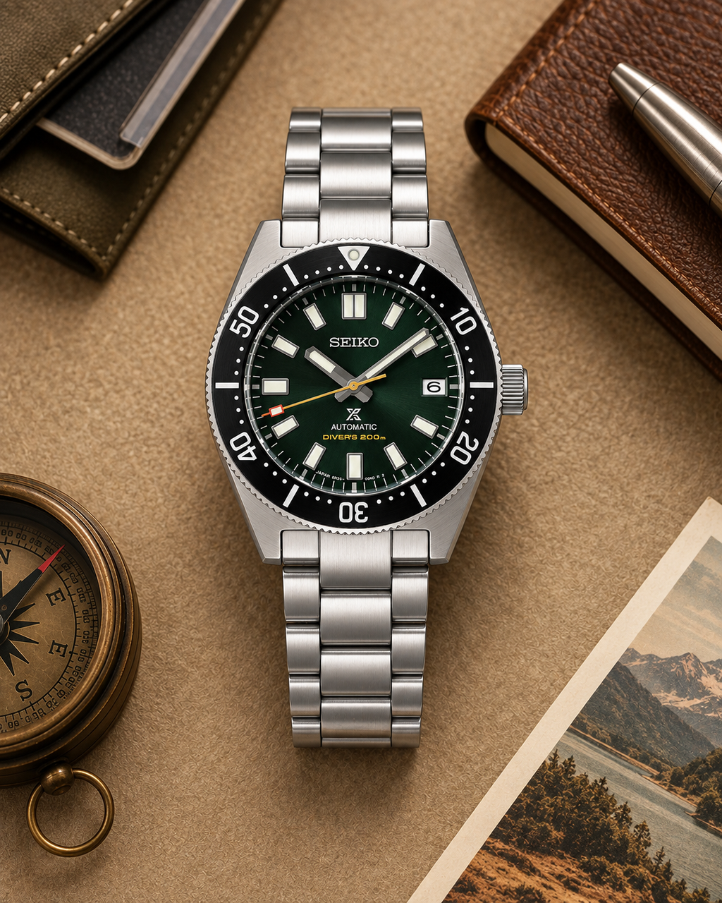 Seiko Prospex SPB207J1 travel flat lay