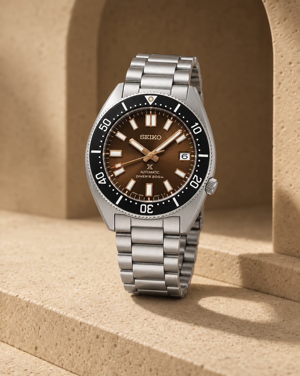 Seiko Prospex SPB240J1 sandstone lifestyle shot