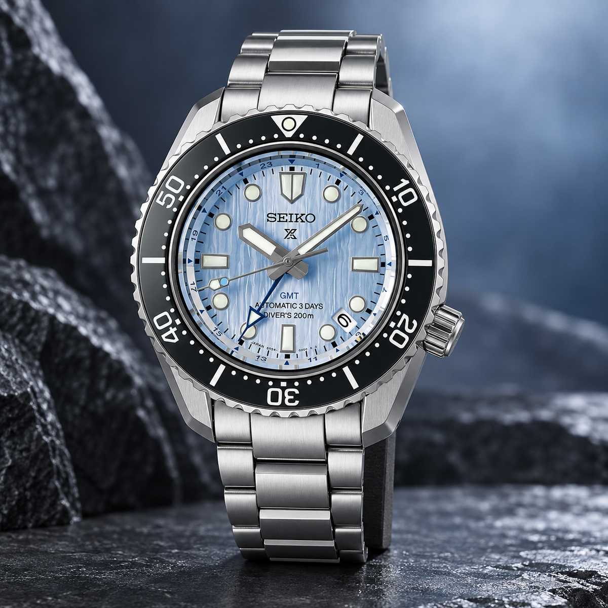 Seiko Prospex SPB385J1 110th Anniversary Save the Ocean Limited Edition GMT Automatic Diver's 200m 42mm Ice Blue Dial Men's Watch