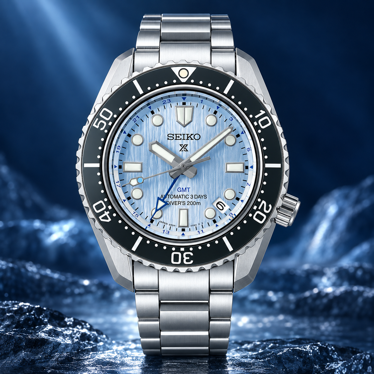 Seiko Prospex SPB385J1 110th Anniversary Save the Ocean Limited Edition GMT Automatic Diver's 200m 42mm Ice Blue Dial Men's Watch