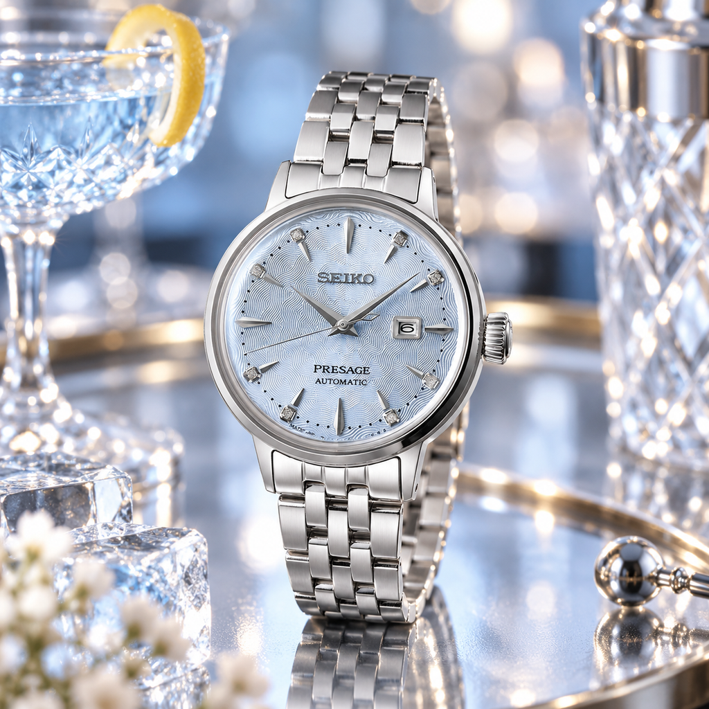 Seiko Presage SRE007J1 crystal cocktail setting