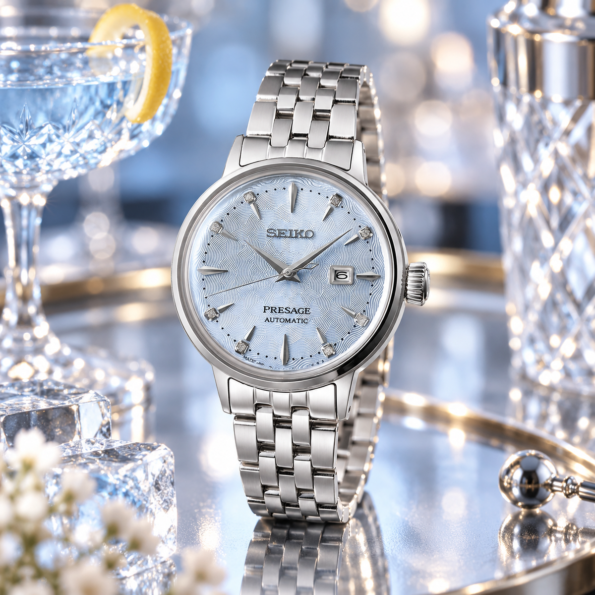 Seiko Presage SRE007J1 crystal cocktail setting